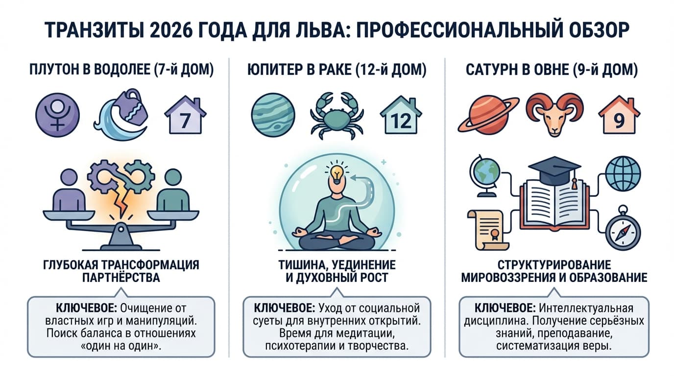 Транзиты 2026 года для Льва