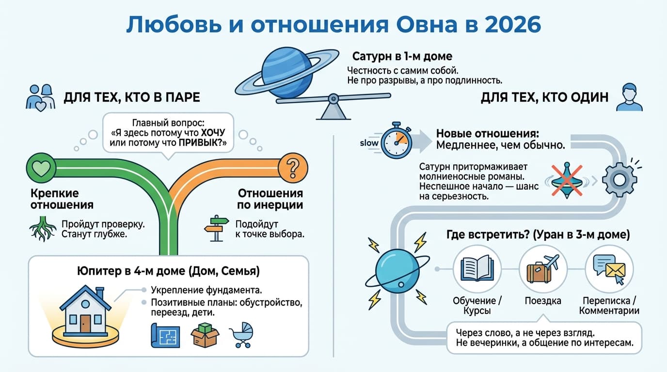 Любовь и отношения Овна в 2026 — любовный гороскоп
