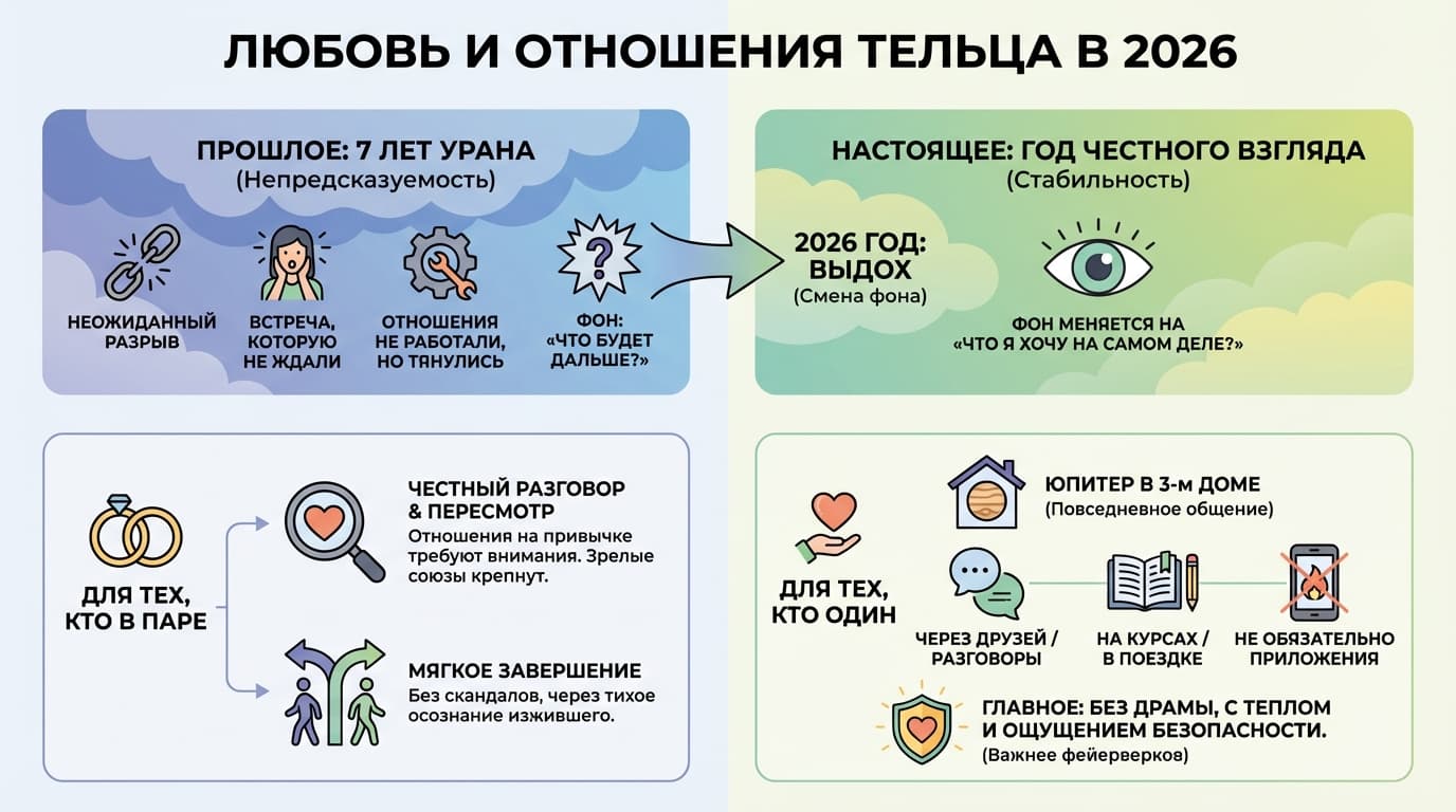 Любовь и отношения Тельца в 2026