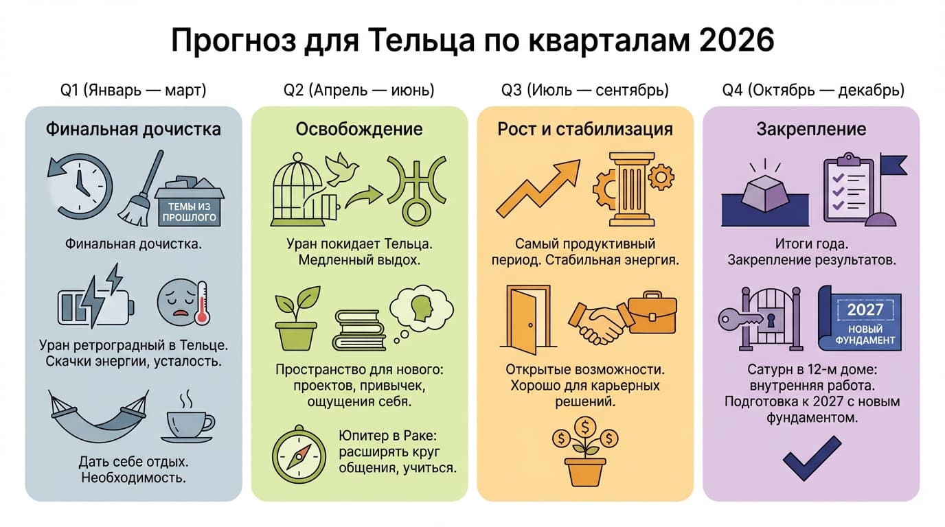 Прогноз для Тельца по кварталам 2026