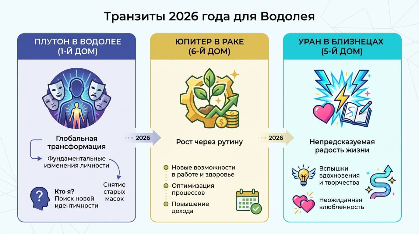Транзиты 2026 года для знака зодиака Водолей