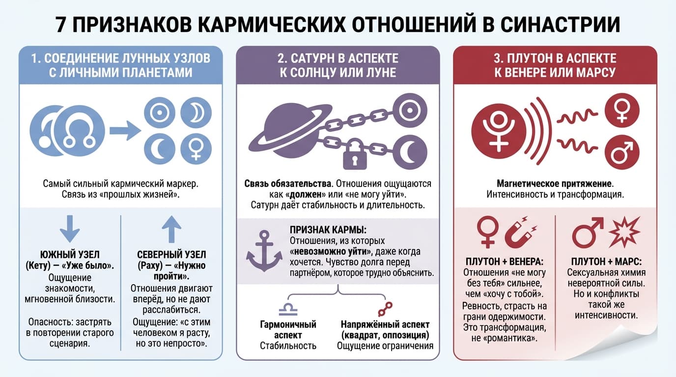 Семь маркеров кармической связи в карте пары