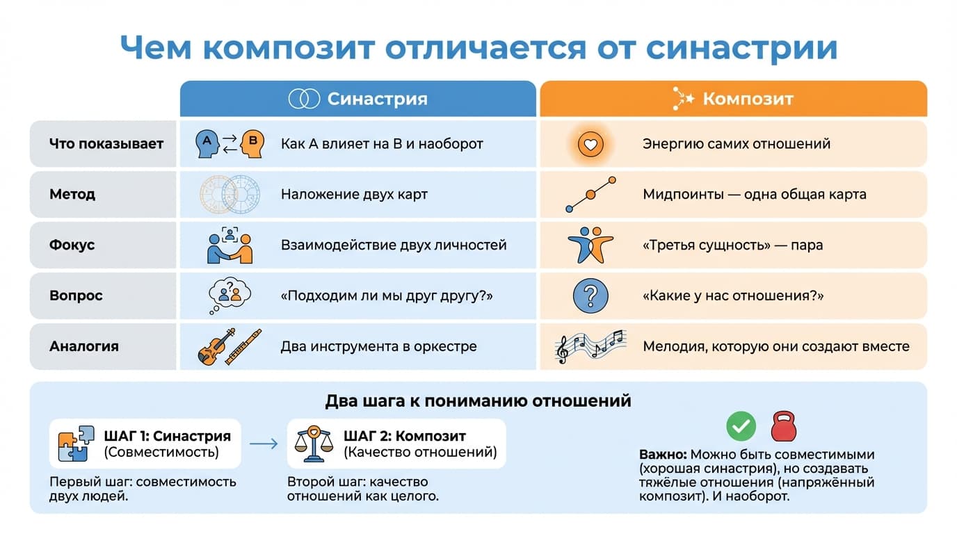 Чем композит отличается от синастрии