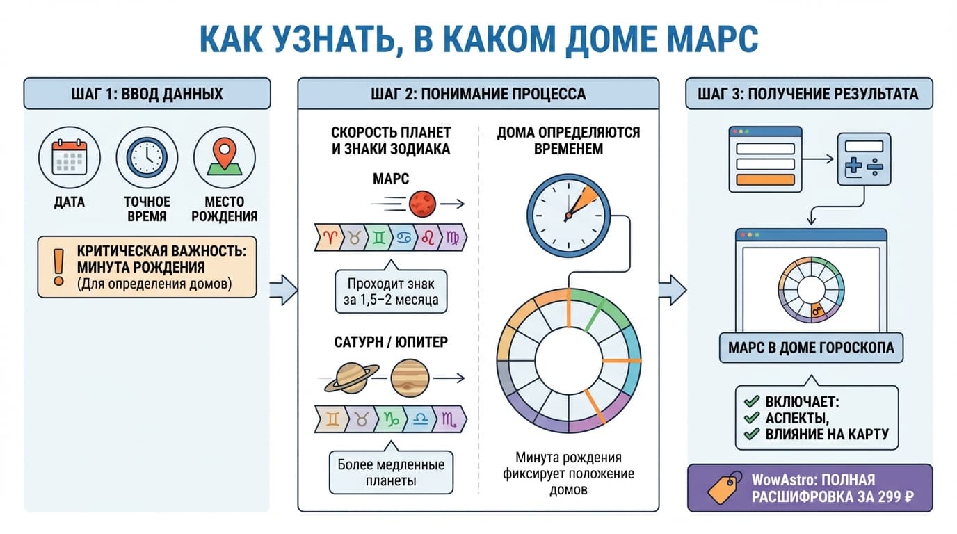 Как узнать, в каком доме Марс