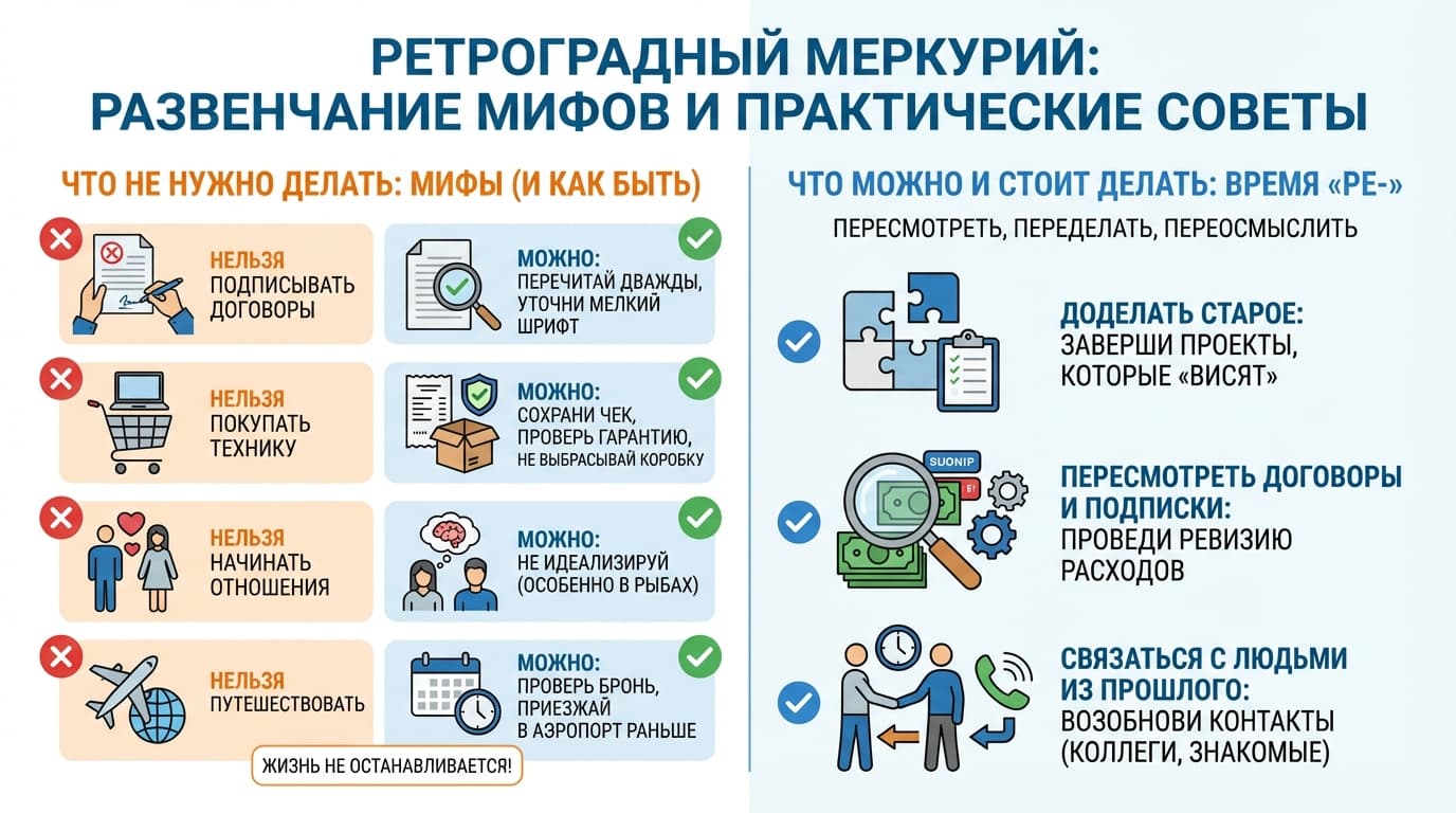Что НЕ нужно делать в ретроград — и что можно