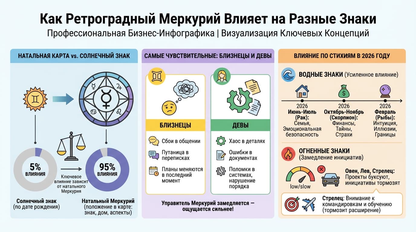 Как ретроградный Меркурий влияет на разные знаки