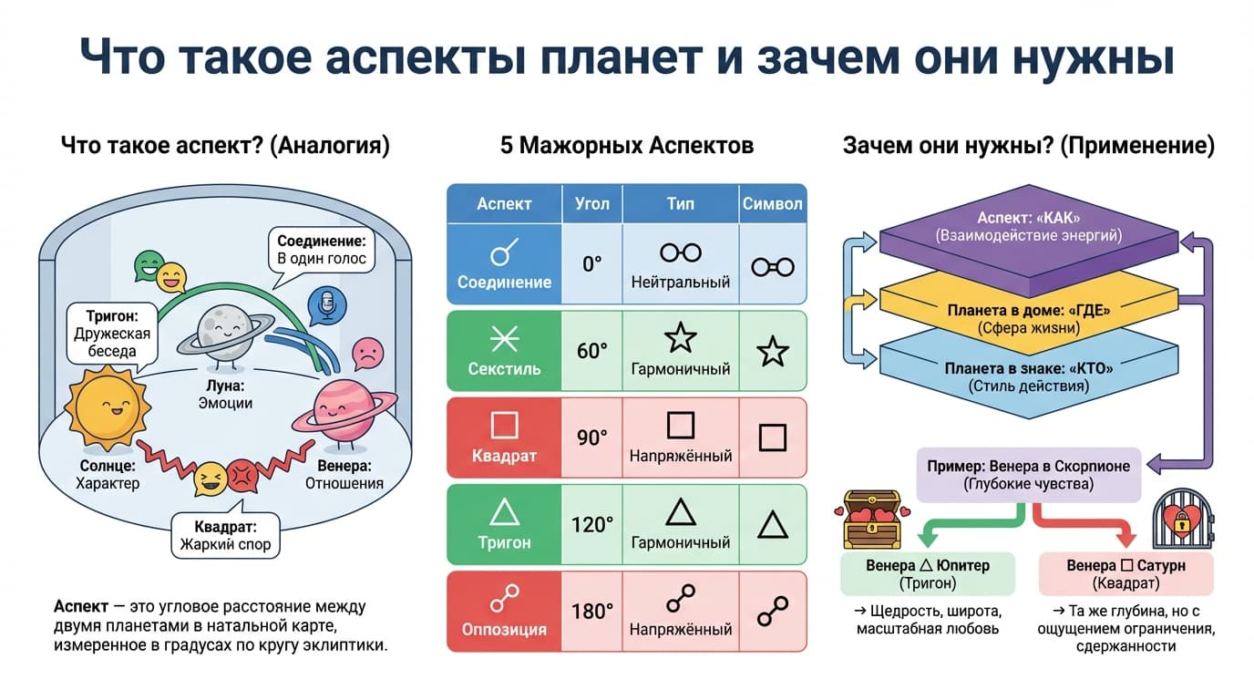 Что такое аспекты планет и зачем они нужны