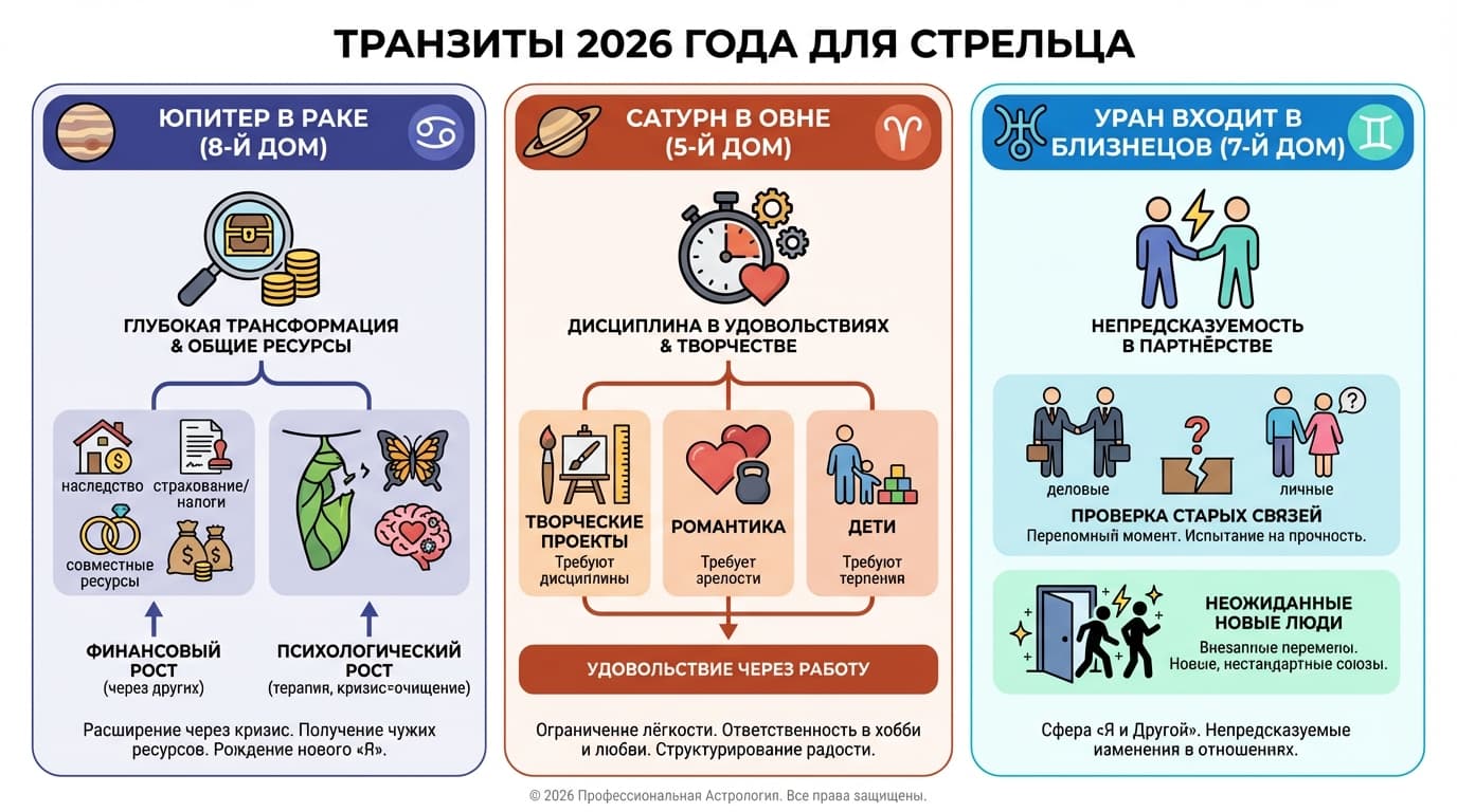 Транзиты 2026 года для знака зодиака Стрелец