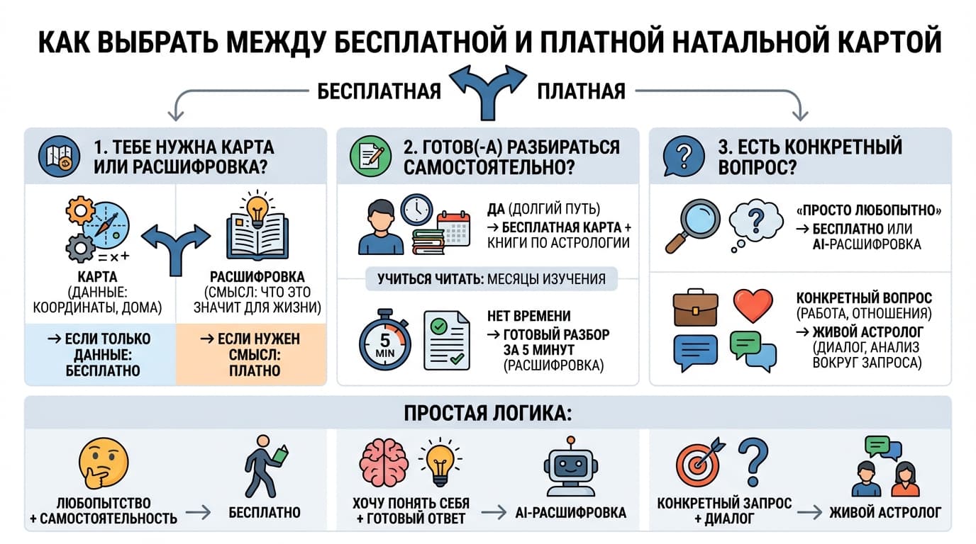 Как выбрать между бесплатной и платной натальной картой
