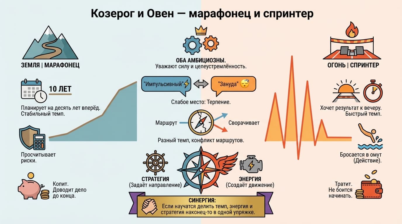 Козерог и Овен, марафонец и спринтер