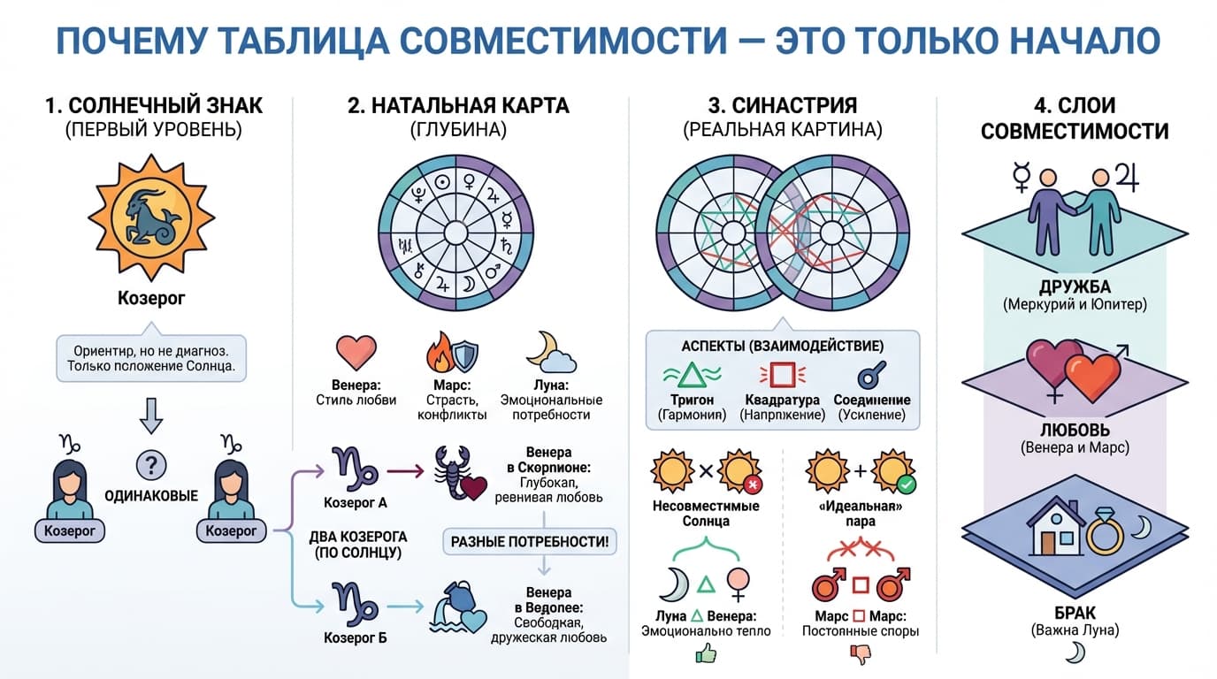 Почему одной таблицы совместимости мало