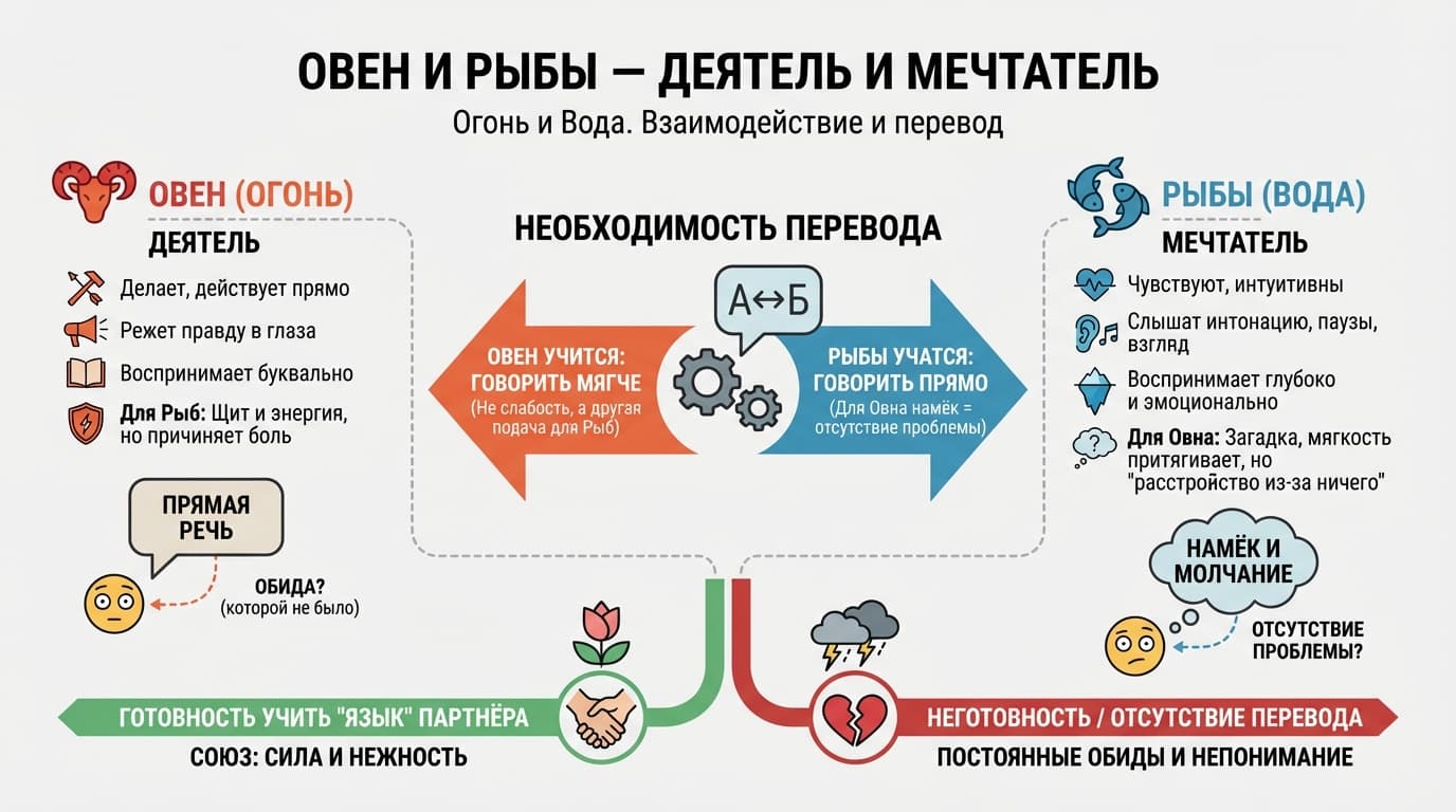 Овен и Рыбы — деятель и мечтатель